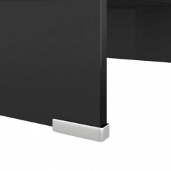 TV-Tisch/Bildschirmerhöhung Glas Schwarz 40x25x11 cm