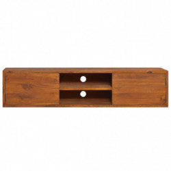 Wand-TV-Schrank 135x30x30 cm Teak Massivholz