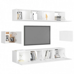 6-tlg. TV-Schrank-Set Weiß Spanplatte