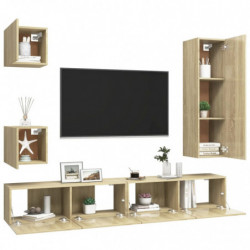 5-tlg. TV-Schrank-Set Sonoma-Eiche Spanplatte