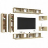 8-tlg. TV-Schrank-Set Sonoma-Eiche Spanplatte