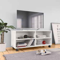 TV-Schrank mit Rollen Weiß 90x35x35 cm Holzwerkstoff