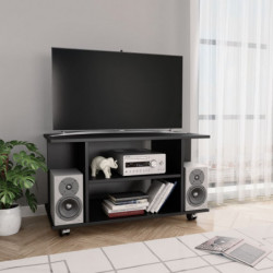 TV-Schrank mit Rollen Schwarz 80x40x40 cm Holzwerkstoff