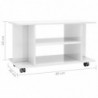 TV-Schrank mit Rollen Hochglanz-Weiß 80x40x40 cm Holzwerkstoff