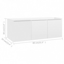 TV-Schrank Hochglanz-Weiß 80x34x30 cm Holzwerkstoff