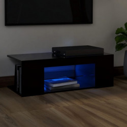 TV-Schrank mit LED-Leuchten Schwarz 90x39x30 cm