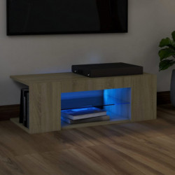 TV-Schrank mit LED-Leuchten Sonoma-Eiche 90x39x30 cm