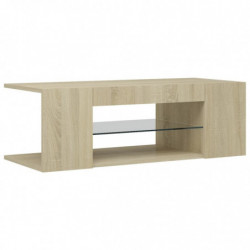 TV-Schrank mit LED-Leuchten Sonoma-Eiche 90x39x30 cm