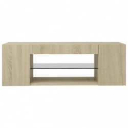 TV-Schrank mit LED-Leuchten Sonoma-Eiche 90x39x30 cm