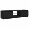 TV-Schrank mit LED-Leuchten Schwarz 140x40x35,5 cm