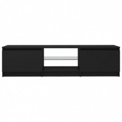 TV-Schrank mit LED-Leuchten Schwarz 140x40x35,5 cm