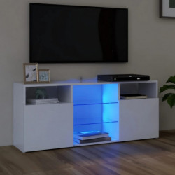 TV-Schrank mit LED-Leuchten Weiß 120x30x50 cm
