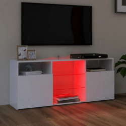 TV-Schrank mit LED-Leuchten Weiß 120x30x50 cm