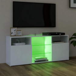 TV-Schrank mit LED-Leuchten Weiß 120x30x50 cm