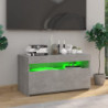 TV-Schrank mit LED-Leuchten Betongrau 75x35x40 cm