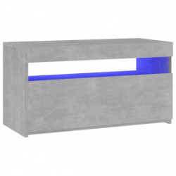 TV-Schrank mit LED-Leuchten Betongrau 75x35x40 cm