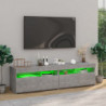 TV-Schränke 2 Stk. mit LED-Leuchten Betongrau 75x35x40 cm