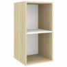 TV-Wandschrank Sonoma-Eiche und Weiß 37x37x72 cm Spanplatte