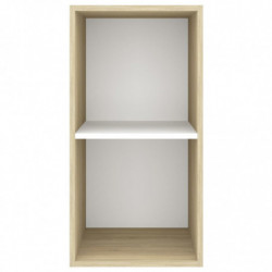 TV-Wandschrank Sonoma-Eiche und Weiß 37x37x72 cm Spanplatte