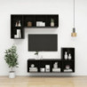 TV-Wandschrank Hochglanz-Schwarz 37x37x72 cm Spanplatte