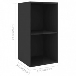 TV-Wandschrank Hochglanz-Schwarz 37x37x72 cm Spanplatte