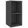 TV-Wandschrank Hochglanz-Grau 37x37x72 cm Spanplatte