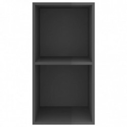 TV-Wandschrank Hochglanz-Grau 37x37x72 cm Spanplatte