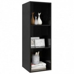 TV-Wandschrank Hochglanz-Schwarz 37x37x107cm Spanplatte