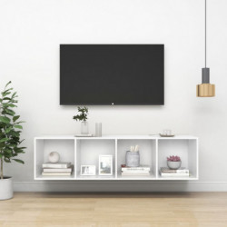 TV-Wandschrank Weiß 37x37x142,5 cm Holzwerkstoff