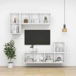 TV-Wandschrank Weiß 37x37x142,5 cm Holzwerkstoff