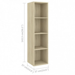 TV-Wandschrank Sonoma-Eiche 37x37x142,5 cm Spanplatte