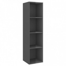 TV-Wandschrank Hochglanz-Grau 37x37x142,5 cm Spanplatte