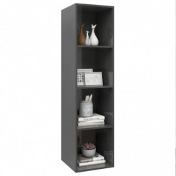 TV-Wandschrank Hochglanz-Grau 37x37x142,5 cm Spanplatte