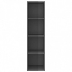 TV-Wandschrank Hochglanz-Grau 37x37x142,5 cm Spanplatte