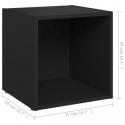 TV-Schränke 4 Stk. Schwarz 37x35x37 cm Spanplatte