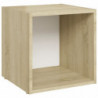 TV-Schrank Weiß Sonoma-Eiche 37x35x37 cm Spanplatte