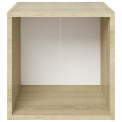 TV-Schrank Weiß Sonoma-Eiche 37x35x37 cm Spanplatte