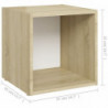 TV-Schrank Weiß Sonoma-Eiche 37x35x37 cm Spanplatte