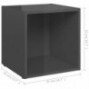 TV-Schrank Hochglanz-Grau 37x35x37 cm Spanplatte