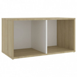 TV-Schrank Weiß Sonoma-Eiche 72x35x36,5 cm Spanplatte