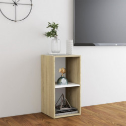 TV-Schrank Weiß Sonoma-Eiche 72x35x36,5 cm Spanplatte