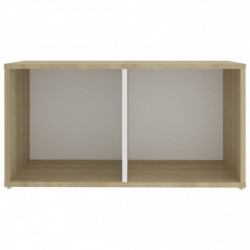 TV-Schrank Weiß Sonoma-Eiche 72x35x36,5 cm Spanplatte