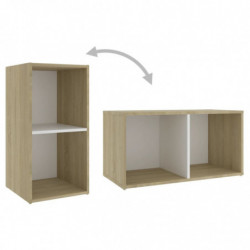 TV-Schrank Weiß Sonoma-Eiche 72x35x36,5 cm Spanplatte