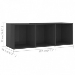 TV-Schrank Hochglanz-Grau 107x35x37 cm Holzwerkstoff