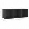 TV-Schrank Hochglanz-Grau 107x35x37 cm Holzwerkstoff