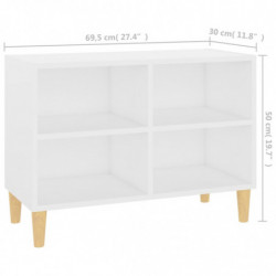 TV-Schrank mit Massivholz-Beinen Weiß 69,5x30x50 cm