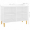 TV-Schrank mit Massivholz-Beinen Weiß 69,5x30x50 cm