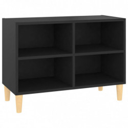 TV-Schrank mit Massivholz-Beinen Schwarz 69,5x30x50cm