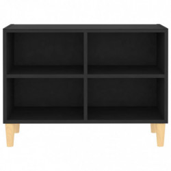 TV-Schrank mit Massivholz-Beinen Schwarz 69,5x30x50cm