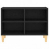 TV-Schrank mit Massivholz-Beinen Schwarz 69,5x30x50cm